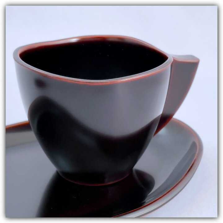 楽天市場】京漆器 カップ＆ソーサー ゆがみ 溜 コーヒーカップ ティー 