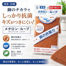 抗菌スポンジ 銅抗菌スポンジ キッチンスポンジ メタロンループ スポンジ 長持ち キッチン雑貨 台所雑貨 水廻り雑貨 流し ふだんづかい 食器用 フライパン 鍋洗い 泡立ちがいい 清潔 銅抗菌作用 防大腸菌 食中毒対策 防カビ 抗カビ 銅 ウレタンスポンジ 台所用スポンジ 抗菌