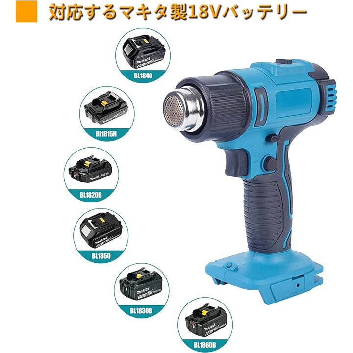 楽天市場】充電式 ヒートガン バッテリー1個付き 充電器付き 