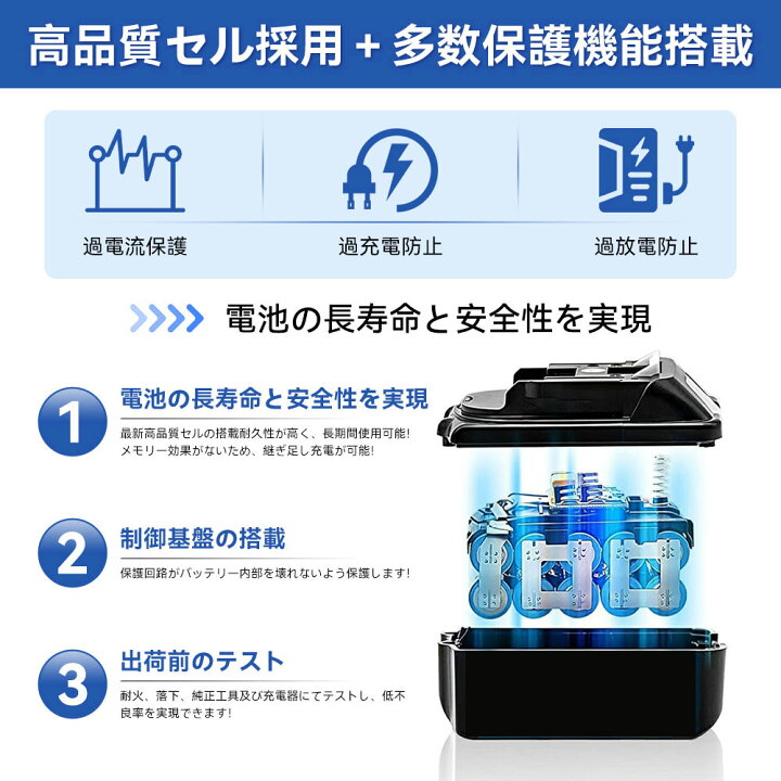 楽天市場】BL1860B 2個 マキタ バッテリー 18v 6.0Ah 互換バッテリー 