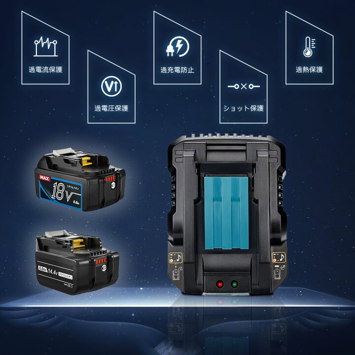 楽天市場】DC18RC 14.4v 18v 対応 小型軽量型 マキタ 互換 充電器 