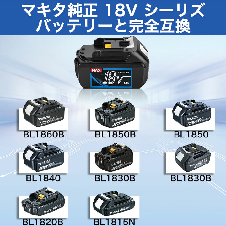 楽天市場】BL1860B 2個 DC18RD 2口付き充電器 マキタ 互換 バッテリー 