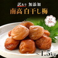 【紀州産南高梅】【訳アリ 1,000円ポッキリ】白干し梅 300g / 600g / 900g / 1.5kg 塩分20% 梅干し 白干…