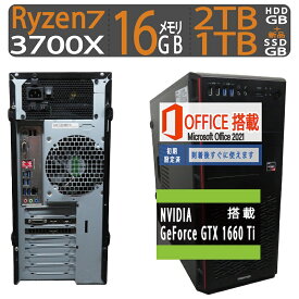 【ゲーミングPC 16CPU】NVIDIA GeForce GTX 1660 Ti搭載！！良品◆FRONTIER BTOパソコン ◆高性能 Ryzen 7 3700X / 高速起動 SSD 1TB(新品SSD) + 2TB(HDD) / メモリ 16GB ◆Win 11 Pro / ms Office 2021付