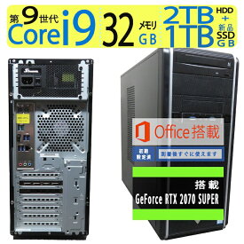 【ゲーミングPC、16CPU】GeForce RTX 2070 SUPER搭載！！良品◆自作PC TUF Gaming ◆高性能 Core i9-9900K / 高速起動 SSD 1TB(新品SSD) + 2TB(HDD) / メモリ 32GB ◆Win 11 Pro / ms Office 2021付