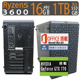自作PC TUF Gaming［軽いゲームも］GeForce GTX 770搭載！！◆Ryzen 5 3600 / 1TB(新品SSD) / 16GB ◆Win 11 / microsoft Office付 中古パソコン セール お買い得 ポイント最大5倍!!