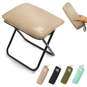 Lynvora折りたたみ椅子アウトドアスツールコンパクト持ち運び便利キャンプ超軽量330g耐荷重90kg釣りBBQ登山運動会野外キャンプ屋外用/室内簡易椅子【2025New】サンドベージュ