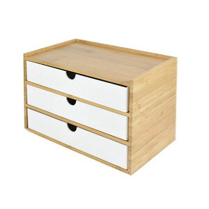 Forthcan小物入れ収納ボックス引き出し収納ケース卓上文房具/化粧品収納机上ホワイト3段