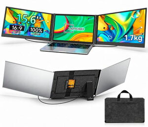 Laptomo �g���v�����j�^�[ 15.6�C���` FHD 1080P IPS �f���A�����j�^�[�m�[�g�p�\�R���p ���o�C�����j�^ 2���/3��ʊg�� �܂肽���ݎ� 180°��] HDMI/Type-C �v���O�A���h�v���C