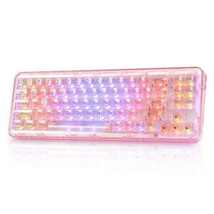 YUNZIIX71���J�j�J���Q�[�~���O�L�[�{�[�h�����L�[�L���b�v71�L�[68%�z�񃏃C�����X�z�b�g�X���b�v�Ή�BT5.0/2.4G/USB-C�K�X�P�b�g����RGB����Windows/Mac�p