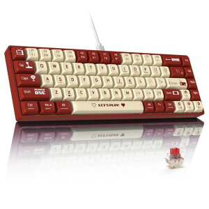 MAMBASNAKExAJAZZAK680有線ゲーミングキーボード赤軸軽量メカニカルキーボードホットスワップ対応小型68キーRGB照明ボール型キーキャップEVAサンドイッチWIN/MAC/ANDROID対応―レッド