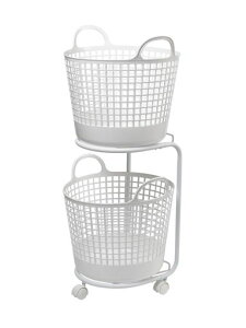 ���C�N�C�b�g(like-it)�����h���[������[���E���h�^�o�X�P�b�g2�i��41x40.5x90.5cm(�L���X�^�[�܂�)�z���C�gLW-01L+LBB-01C2P�o�C�I�}�X�v���X�`�b�N��90%�g�p
