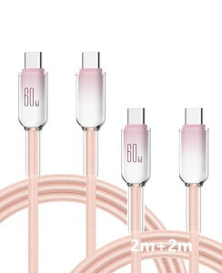 TOMSING USB Type C�P�[�u�� 2�{�Z�b�g/2m 3A/60W�}���[�d PD�Ή� �^���ϋv�i�C���� �C�vc �P�[�u�� �[�d for iPhone 16 / 15 /iPad Pro/MacBook/Galaxy/Xperia/���̑�
