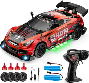 KAIMIO1:24�X�P�[��RC�h���t�g�J�[4WD2.4GHz�������[�V���O�X�|�[�c���������LED���C�g�A���[�V���O�A�h���t�g�z�C�[��(E83-���b�h)