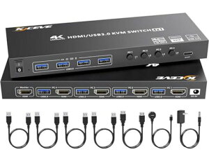 KCEVEHDMIUSB3.0KVM�X�C�b�`4����1�o�́A4K@60Hz�Ή�EDID�G�~�����[�V�������ځAUSB3.0�|�[�gx4�A4��PC��1�䃂�j�^�[�ؑցA�L�[�{�[�h�}�E�X���L�A�h���C�o�[�s�v�A�茳�X�C�b�`�t��