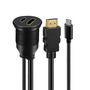 xiwai 2�|�[�g �h�� �h�o USB-C Type-C USB 2.0 & HDMI 4K ���b�`�}�E���g �t���b�V���P�[�u�� ���� �_�b�V���p�l���p 3.3�t�B�[�g