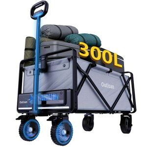 Outisan �d���L�����[���S�� �L�����[�J�[�g ��e��300L �ω׏d150kg �܂肽���ݎ� �o�b�e���[�t �h�� ��^�^�C�� ��e�� 135Wh �������q�� �X�}�[�g�ϑ� �y�� �L�����v �h�� �����z�� �@�މ^�� �c