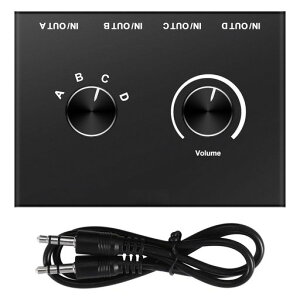 Hcskoss�I�[�f�B�I�Z���N�^�[3.5mm�I�[�f�B�I�X�C�b�`���[�X�e���IAUX�I�[�f�B�I�Z���N�^�[4�|�[�g�C���z�����z��4����1�o�̓I�[�f�B�I�X�v���b�^�[�X�C�b�`���[�Z���N�^�[�X�s�[�J�[�w�b�c