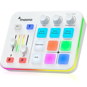 MAONO �Q�[�~���O�I�[�f�B�I�~�L�T�[ �I�[�f�B�I�C���^�[�t�F�[�X �~���[�g �{�C�X�`�F���W���[ ���o�[�u PC/�X�}�z/�}�C�N/�w�b�h�z���Ή� �I�[�f�B�I�~�L�T�[ �Q�[���p �z�M �|�b�h�L���c