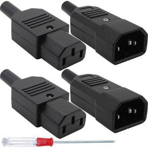 Xiatiaosann AC�d���P�[�u�� 3�s�����X/�I�X�v���O ����[�qC14�I�X C13���XIEC320 �A�_�v�^�[�R�l�N�^�[ PDU UPS�d���P�[�u���p�AAC250V 10A�C�����C�� �A�_�v�^�[ �v���O�A4�{�Z�b�g