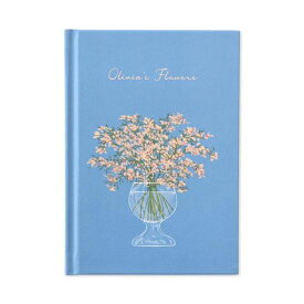モノライクオリビアフラワーズハードカバーラインノートブルー-Olivia’sFlowersHardcoverLinedNotebookBlueハードカバー日記学業112ページ