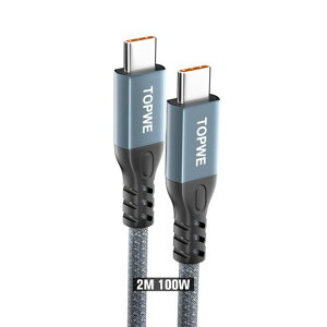 TOPWE �^�C�v C �P�[�u�� usb c type-c�y2m�z100W �}���[�d �����f�[�^�]�� USB PD�Ή� �i�C�����҂� �f���h�~ typec iphone17/16/15�V���[�Y