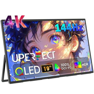 UPERFECT���o�C�����j�^�[4K19�C���`144HzQLED100%DCI-P3150%sRGB500nitsHDRFreeSync�Q�[�~���O���j�^�[�����X�^���h����VESA�Ή���^�T�u���j�^�[USB