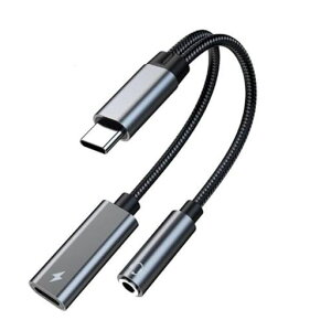 Type-C�C���z���W���b�N�ϊ���2-in-1Type-C�C���z���W���b�N�}���[�dType-C�C���z��3.5mm�ϊ���USBDAC�`�b�v���ډ��y/�ʘb���ʒ��߉\MacBookAirProiPadProGooglePixel