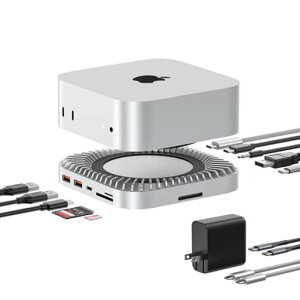 �y�O��ʑΉ��zMac mini M6, M5 Pro, M4 �g���n�u 10in1 Thunderbolt 3�Ή� 40Gbps�����f�[�^�]���E8K�o�͑Ή� M.2 SSD�g��(8TB�܂�) ������p�t�@������ 3��ʓ����o��