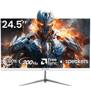 CRUA �Q�[�~���O���j�^�[ 24.5�C���` PC ���j�^�[ 200Hz �t��HD 1920x1080 �f�B�X�v���C HDMI&DP Freesync�Ή� �u���[���C�g�y�� �X�s�[�J�[���� �X�Β��� 178°�L������p VESA�}�E���g�Ή�