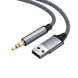 USB to 3.5mm �����ϊ��P�[�u�� 1m USB-A AUX �ϊ� �P�[�u�� �i�C�����҂� ���ϋv �w�b�h�z���E�X�s�[�J�[�Ή� PC Win/do/ws�p �O���[