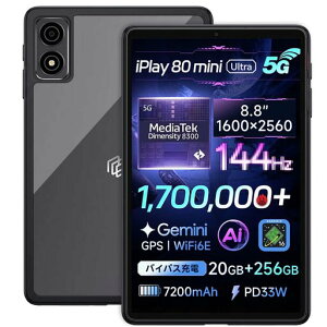 For ALLDOCUBE iPlay 80 mini Ultra �P�[�X �J�o�[ �ی�P�[�X �ی�J�o�[ 2026�N���� �N���A YAJOJO TPU+PC�f�� �y�� ���^ �ϏՌ� �����h�~ �w��h�~(�u���b�N)