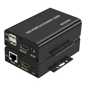 150 M HDMI KVM �G�N�X�e���_�[�ACat5e Cat6 1080 p HDMI USB KVM 150 M �G�N�X�e���_�[���M���[�v �A�E�g �T�|�[�g USB �L�[�{�[�h �}�E�X�����ȏ�