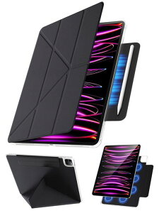 �y360°�S�ʕی�EY���X�^���h�zTekka iPad Air 13�C���` �P�[�X (M2/M3/M4�E2024/2025/2026) iPad Pro 12.9�C���` ��p�J�o�[ ��6/5/4����(2022/2021/2020 �}�O�l�b�g�z��