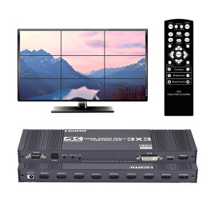 3x3 HDMI �r�f�I�E�H�[���R���g���[���[ 4K 30Hz/1080P 60Hz DVI/USB-C/RS232 ���� 9HDMI �o�� 13 ��\�����[�h �������E���p�x��] IR �����R���t
