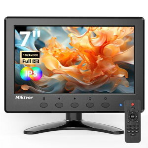 Miktver 7�C���`���^���j�^�[ 1024 x 600 IPS 178°����p �t��PC�T�u�f�B�X�v���C VGA BNC USB HDMI�Z�L�����e�BCCTV���j�^�[ ���� �I�t�B�X �q�ɊĎ��p ���{��Ή� �����R���t�� 7�C���`�f�B�X�v���C