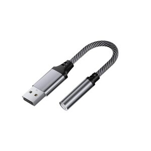 USB �I�[�f�B�I �ϊ��A�_�v�^ USB to 3.5mm �ϊ��P�[�u�� �O�t�� �T�E���h�J�[�h TRS 3�� �C���z�� PS4 ���K�p PC/�m�[�g�p�\�R��/Windows/PS4/PS5/Linux/Chromebook���Ή� �O���[