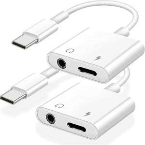 [MFi�F��] iPhone 15�w�b�h�z���A�_�v�^�[ 2�C��1 USB C - 3.5mm Aux�I�[�f�B�I�h���O�� + �[�d�X�v���b�^�[�w�b�h�z���A�N�Z�T���[ iPhone15/15Plus/15Pro/15Pro Max/Samsung