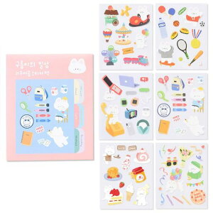 ���m���C�N�����[�o�u�������̂ɂ����傤�X�e�b�J�[�Z�c�g-Gureum�fsDailyLifeRemovableSticker6��ނ̃C���X�g�f�U�C���X�e�b�J�[