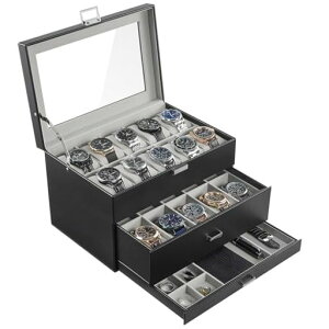 ProCase3�i���r���v�P�[�X20�{��e�ʒj���p�E�H�b�`�{�b�N�X�����o���W���G���[�I�[�K�i�C�U�[�K���X�V�f�B�X�v���C���[�P�[�X