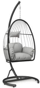 TUIYIDUO�n���L���O�`�F�A���^�݂艺���n�����b�N�X�C���O�`�F�A1�l�|���ω׏d150kg�N�b�V�����ƃX�^���h�t��UV�ϐ������^�ѕ֗��p�e�B�I���]�[�g�o���R�j�[�������O�p���{��������t��