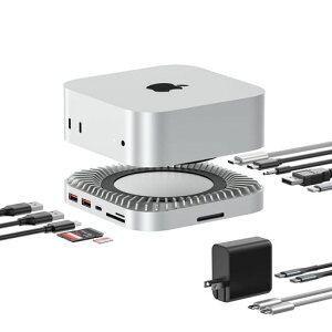 �y�O��ʑΉ��zMac mini M6, M5 Pro, M4 �g���n�u 10in1 Thunderbolt 3�Ή� 40Gbps�����f�[�^�]���E8K�o�͑Ή� M.2 SSD�g��(8TB�܂�) ������p�t�@������ 3��ʓ����o��