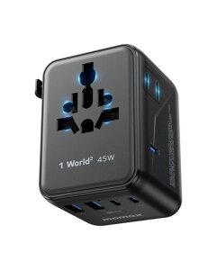 �y�ŐV�o��! 45W�}���[�d�zMOMAX �ϊ��v���O PD 45W GaN �}���[�d �C�O���s�p�d���ϊ� 7�䓯���[�d 3*USB-C PD & 2*USB-A QC &2*AC�R���Z���g 2��AC������ �C�O�p�R���Z���g C/BF/O/A�^�C�v