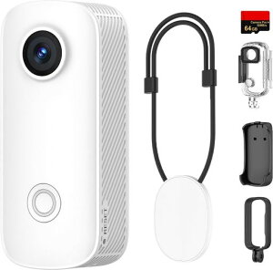 SJCAM C100 Pro 64GB|4K 2K30fps 140���A���B�e�Ή� �����^�A�N�V�����J����|Vlog�p 30m�h�� �E�F�A���u���J����|120°�L�p f/2.5�����Y|Wi-Fi�N�C�b�N�ڑ��Ή�|�o�C�N/���s/����B�e�p �z���C�g