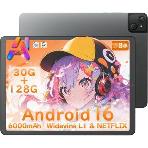 Android16 �^�u���b�g 30GB(6GB+24GB) RAM 128GB ROM 1280*1752 11.6�^�����׃}�b�g��� 8�R�ACPU 2.4G/5G WiFi 5 BT5.0 6000mAh��e�� GMS�F�� Widevine L1�Ή�