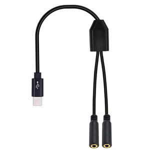 Poyiccot �^�C�vC����3.5mm�AUSB Type-C 3.5mm �I�[�f�B�I �ϊ� �A�_�v�^�[ �ATRRS 4�� ���Xx2-USB Type-C�I�X(�}�C�N�A�w�b�h�t�H���AGalaxy�AMacBook�Ή�)30cm