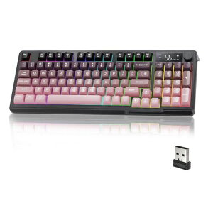 ATTACK SHARK M96 �Q�[�~���O�L�[�{�[�h�A�����u�����L�[�{�[�h�A���C�����X2.4G/Bluetooth�_�u�����[�h�����L�[�{�[�h