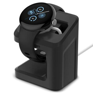 Spigen Google Pixel Watch 3 45mm / 41mm (2024�N���f��) Pixel Watch 2 (2023�N���f��) �Ή� �[�d�X�^���h �s�N�Z���E�H�b�` ���X�^���h TPU S355 AMP07393 (�u���b�N)