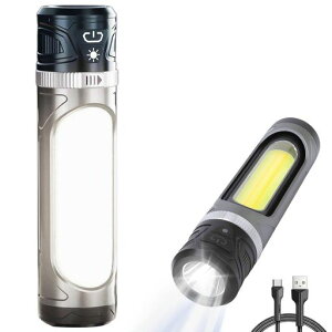 LED��Ɠ� �[�d����Ɠ� ���[�N���C�g�y5000mAh��e�� 3000LM�z�����P�xCOB���C�g 3�F���x�؂�ւ� IPX6�h�� �d�r�c�ʕ\�� Type-c�[�d �����d���@�\ ���̓}�O�l�b�g/�t�b�N�t�� ���@�\ �R���p�N�g