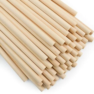Enkrio木製スティック丸木の棒長さ15cm直径6mm50本セット木ダボ円柱丸棒材未塗装木材バーチクラフトスティックホビー用DIY手作り工芸アクセサリーモデル作り(50長さ15cm*直径6mm)
